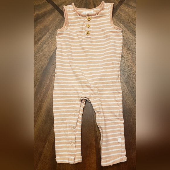 Organic Little Planet By Carter's Striped Sleeveless Baby Girl Romper Size 18m - Picture 1 of 12
